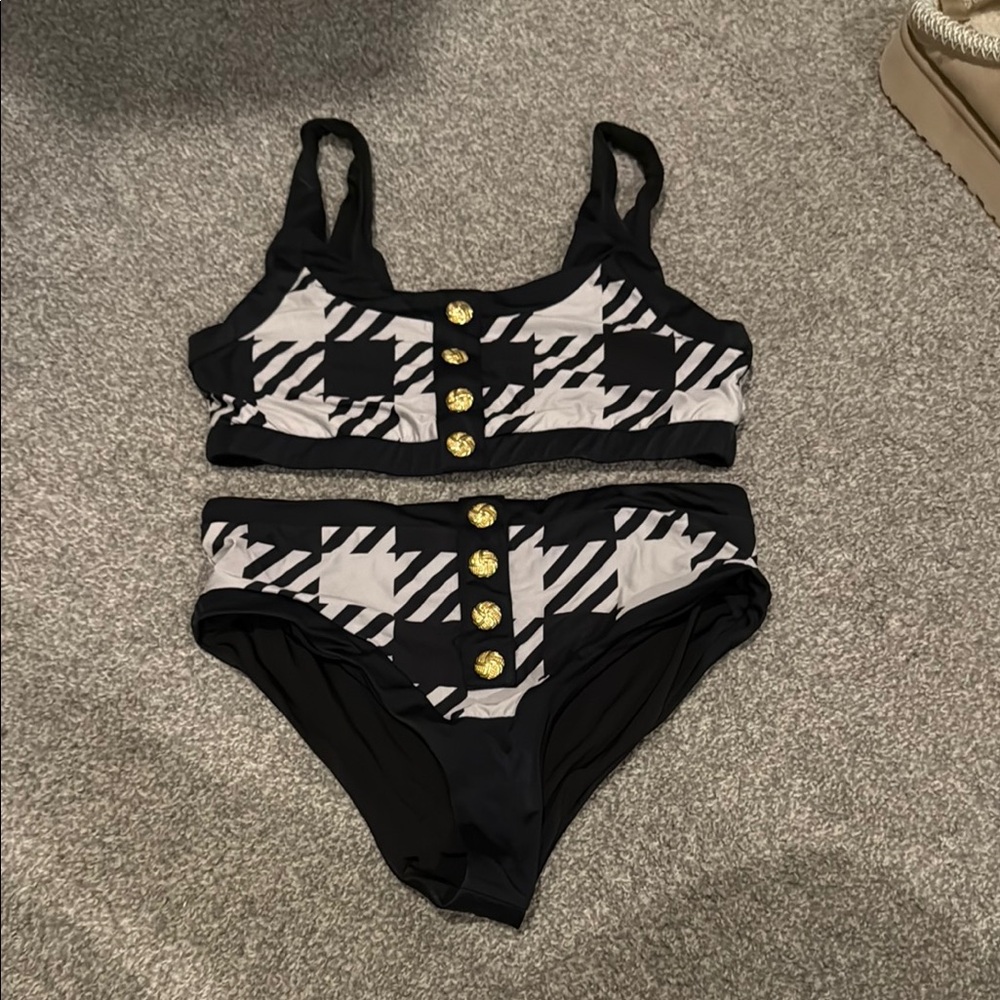 Beach Riot Black and White Bikini Set